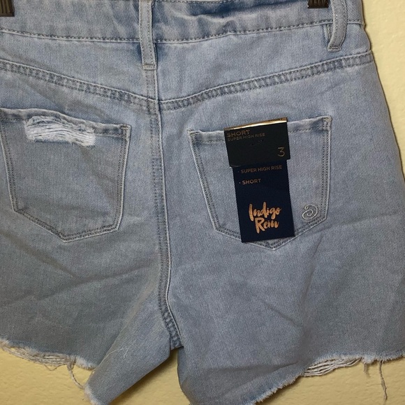 Indigo Rein super high rise denim shorts size 3 Juniors - Picture 3 of 6